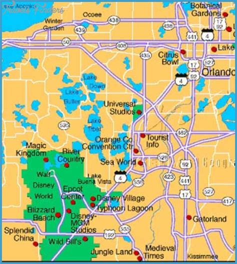 Orlando Map Tourist Attractions - TravelsFinders.Com