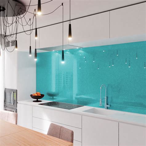 Turquoise Glitter Splashback - Genie Splashbacks