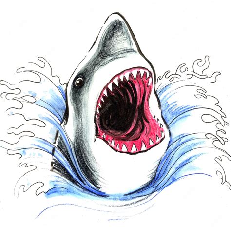 Angry Shark Drawing