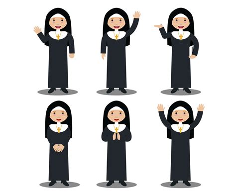 Nun Character Vector Vector Art & Graphics | freevector.com