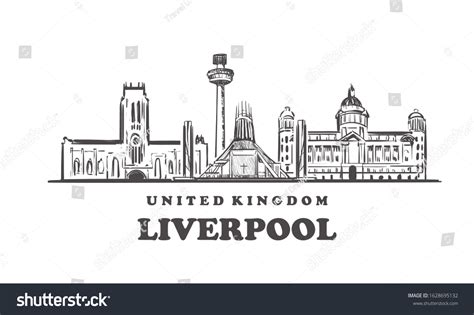 Liverpool Sketch Skyline United Kingdom Liverpool Stock Vector (Royalty Free) 1628695132 ...