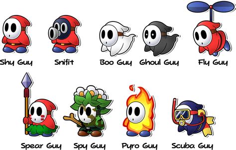 PM:TAB Tattle Log ~ Shy Guys by Zieghost on DeviantArt | Shy guy, Super mario art, Super mario ...