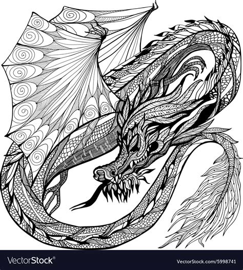 Sketch dragon Royalty Free Vector Image - VectorStock