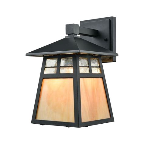 Cottage 1-Light Matte Black Outdoor Wall Sconce-TN-75813 - The Home Depot