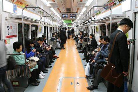 Inside View of Seoul Metropolitan Subway Editorial Stock Image - Image ...