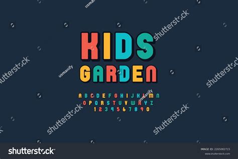 Beautiful Colorful 3d Kids Logo Fonts Stock Vector (Royalty Free) 2265082715 | Shutterstock