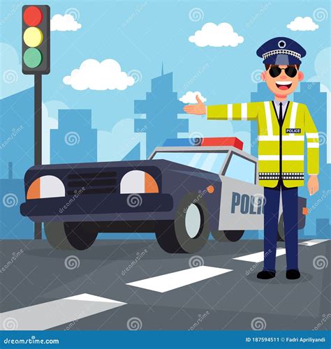 Traffic policeman concept stock vector. Illustration of patrolman ...