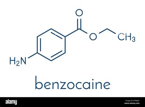 Benzocaine local anesthetic drug molecule. Skeletal formula Stock ...