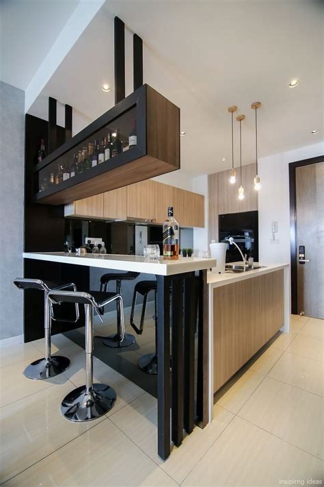 Small Kitchen Bar, Modern Kitchen Bar, Kitchen Bar Design, Small Modern ...