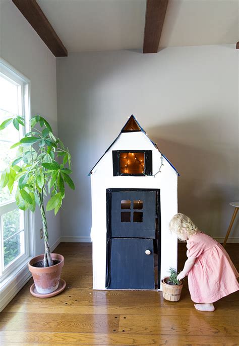 DIY Cardboard Playhouse from a Box - Say Yes