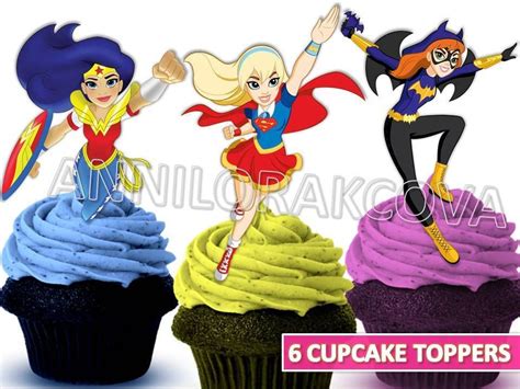 Dc Superhero Girls Cupcake toppers, cake toppers, Dc Comics Printable ...