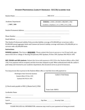 Liability Insurance Form (PDF) - WSU Vancouver Nursing - Fill and Sign Printable Template Online