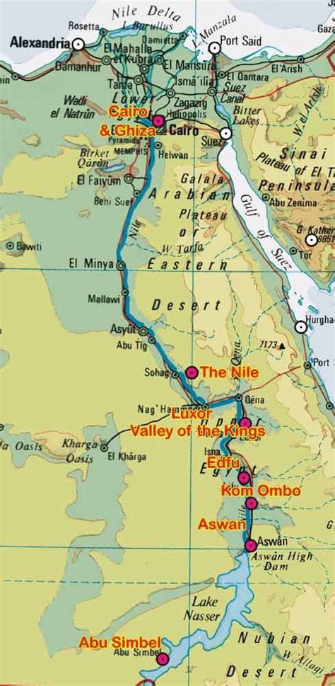 Map of the Nile - Photos of Egypt - Images of Ancient Egypt - Pictures ...