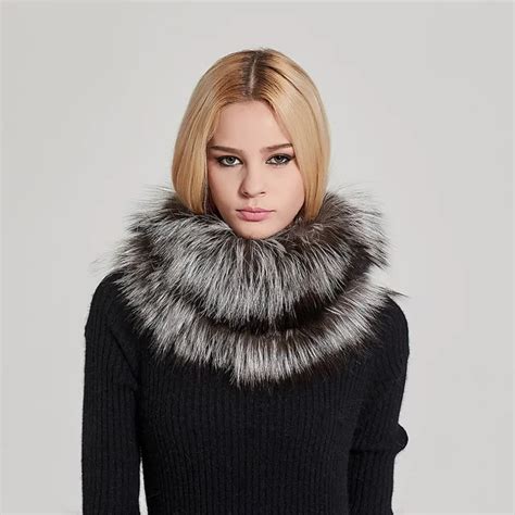 Aliexpress.com : Buy Real Fur Scarf Women's Real Silver Fox Fur Scarf ...