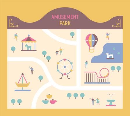 Amusement Park Map Vector Art, Icons, and Graphics for Free Download