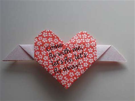 Origami Heart with Wings Folding Instructions - How to Make Origami Heart with Wings