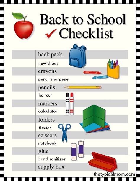 Free Printable Back to School Checklist | School checklist, Back to ...