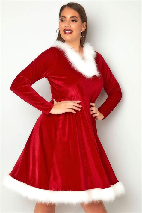 Red Novelty Christmas Santa Dress | Yours Clothing