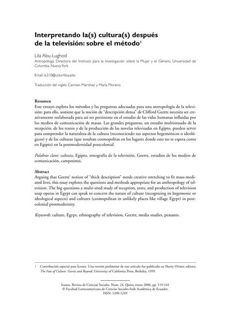 (PDF) Interpretando la(s) cultura(s) después de la televisión : sobre el método (Debate)