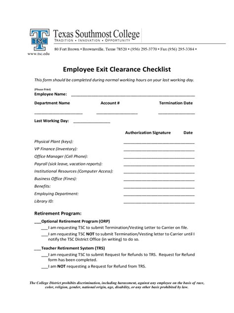 Employee Exit Clearance Checklist - 2 Free Templates in PDF, Word, Excel Download