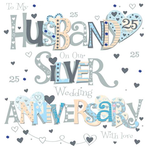 Husband Silver 25th Wedding Anniversary Greeting Card | Cards | Love Kates