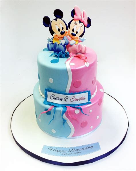 #happybirthday #twins #mickeymouse #minimouse #mini&mickey #cake #customcake #cute # ...