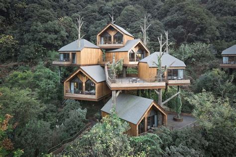 Stacked Treehouses at China’s Senbo Resort Designed to Mimic Nests | Designs & Ideas on Dornob