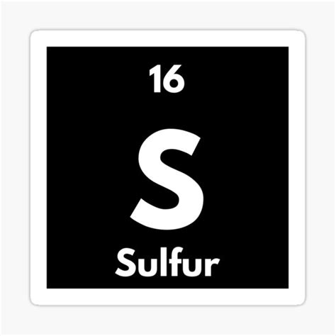 "Periodic Table element number 16 S Sulfur" Sticker for Sale by PeriodicBliss | Redbubble