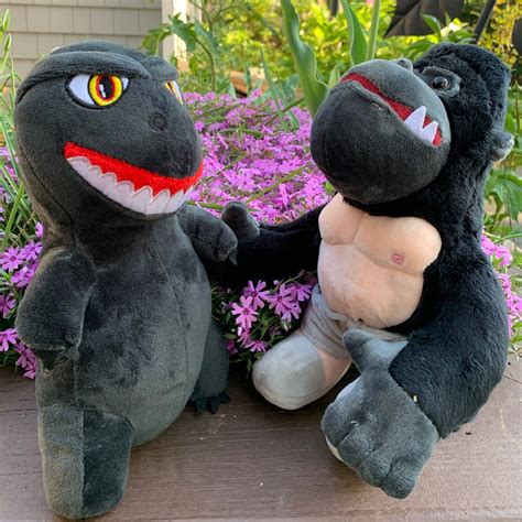 Godzilla vs King Kong Plush Toys Godzilla Plush and Kong Kong | Etsy