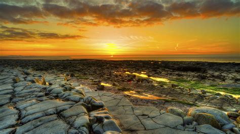 3840×2160 Yellow Sky field, fence landscape | Wide Screen Wallpaper ...