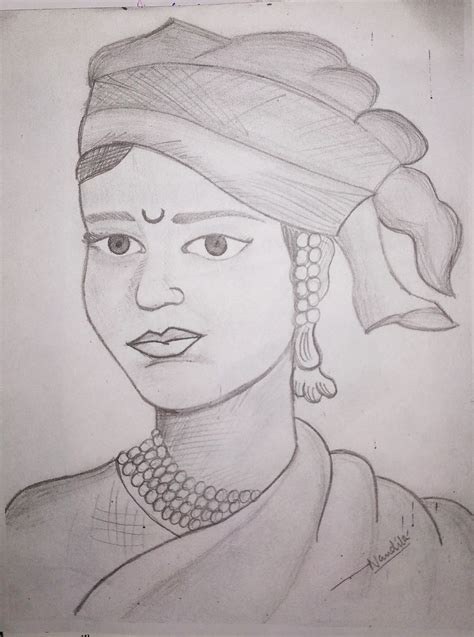 Rani Laxmi Bai Sketch Photo ~ Free Mock-up