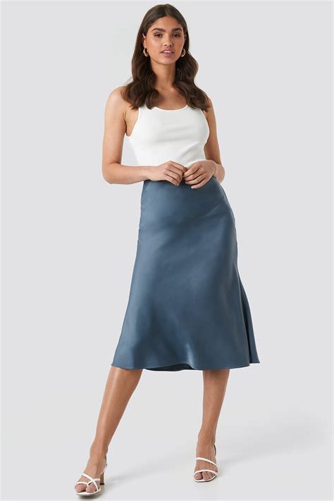 Satin Skirt Blue | NA-KD