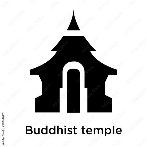 Buddhist temple icon vector sign and symbol isolated on white background, Buddhist temple logo ...