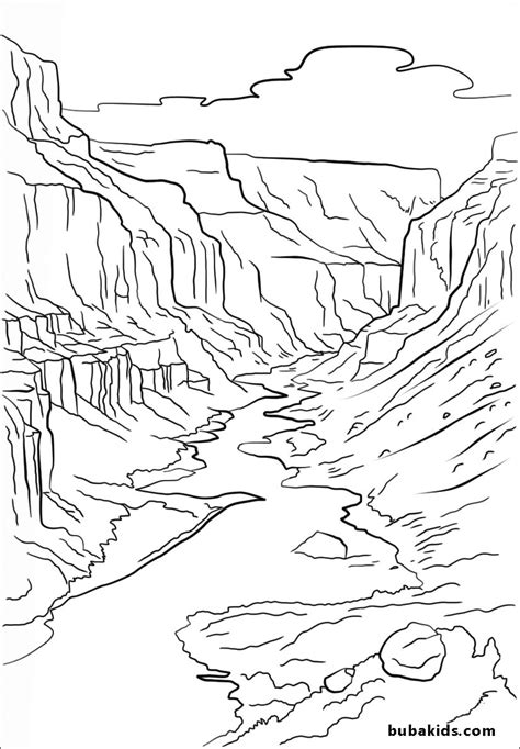 nature coloring grand canyon coloring page | BubaKids.com