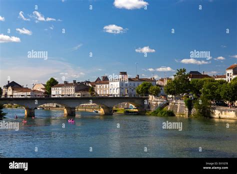 Charente river at Jarnac, Poitou Charentes, south west France Stock ...