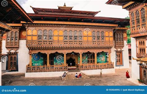 Thimphu, Bhutan - September 10, 2016: People Visiting Traditional ...