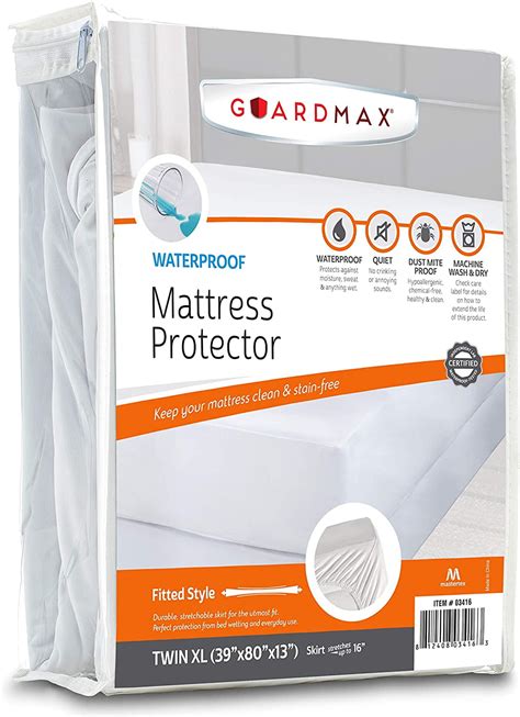 Guardmax Twin XL Mattress Cover Waterproof, Noiseless and ...