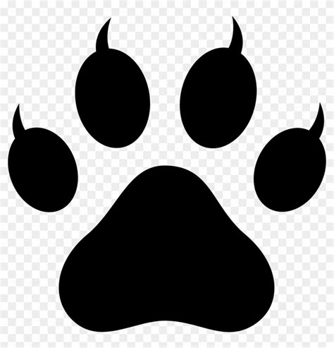 Clipart Of Cat Paw Prints Pawprint With Claws Free - Cat Paw Print ...