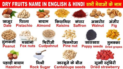 All Dry fruits name in English and Hindi with Pictures | Dry fruits name hindi english dono mein ...