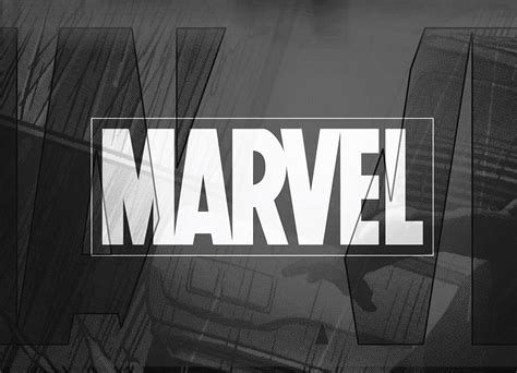 the logo for marvel is shown in black and white