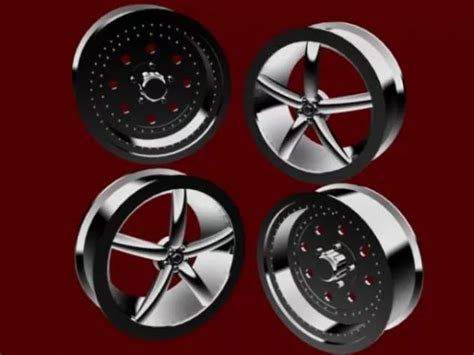 Chrome Rims For Car Free 3d Model - .Obj - Open3dModel