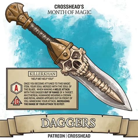 The Killerkhan dagger is an uncommon Magic Item for D&D 5th edition ...