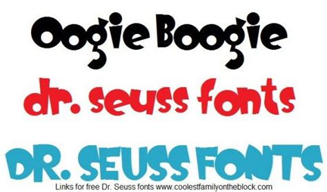 some type of font that is in different colors and sizes, with the words dr seuss