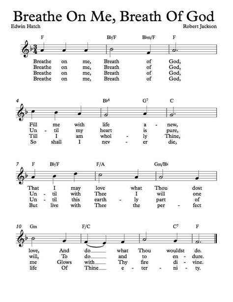 Free Lead Sheet – Breathe On Me, Breath Of God – Michael Kravchuk