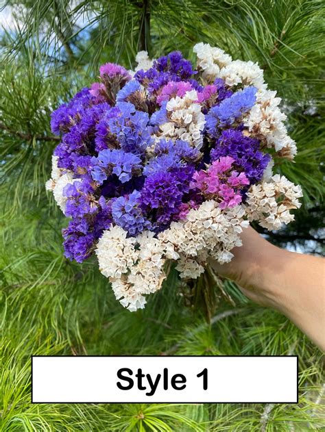 Statice Bouquet Dried Statice Statice Flowers Bouquet of | Etsy