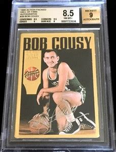 Bob Cousy certified autograph Boston Celtics Action Packed Hall of Fame card BGS graded 9 ...