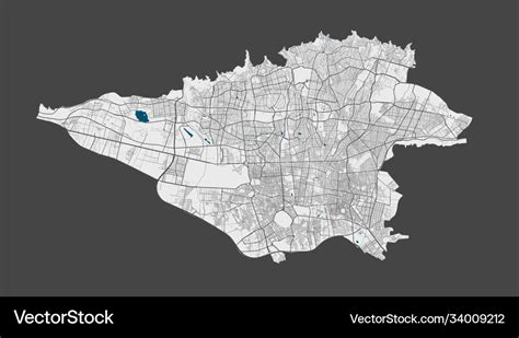 Tehran map detailed map city poster Royalty Free Vector