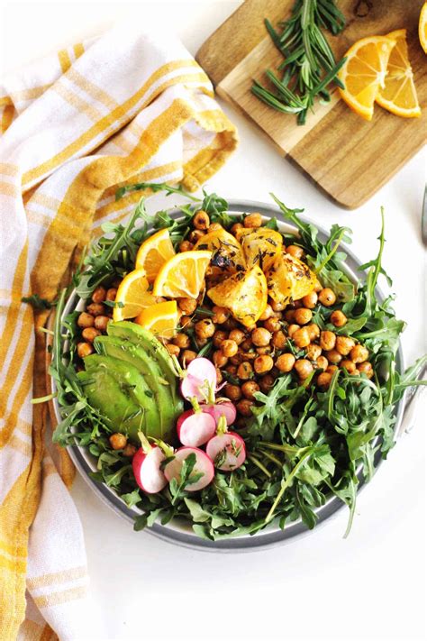 15-minute lemon chickpea arugula salad - Rhubarbarians