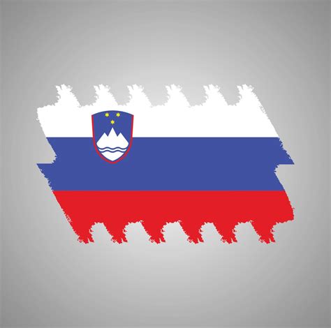 Slovenia flag vector with watercolor brush style 4490268 Vector Art at ...