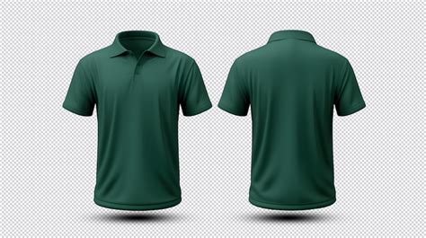 Realistic dark green polo shirt mockup front and back view | Premium AI-generated PSD